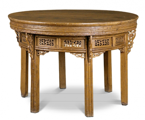金絲楠竹節(jié)紋雙拼圓桌